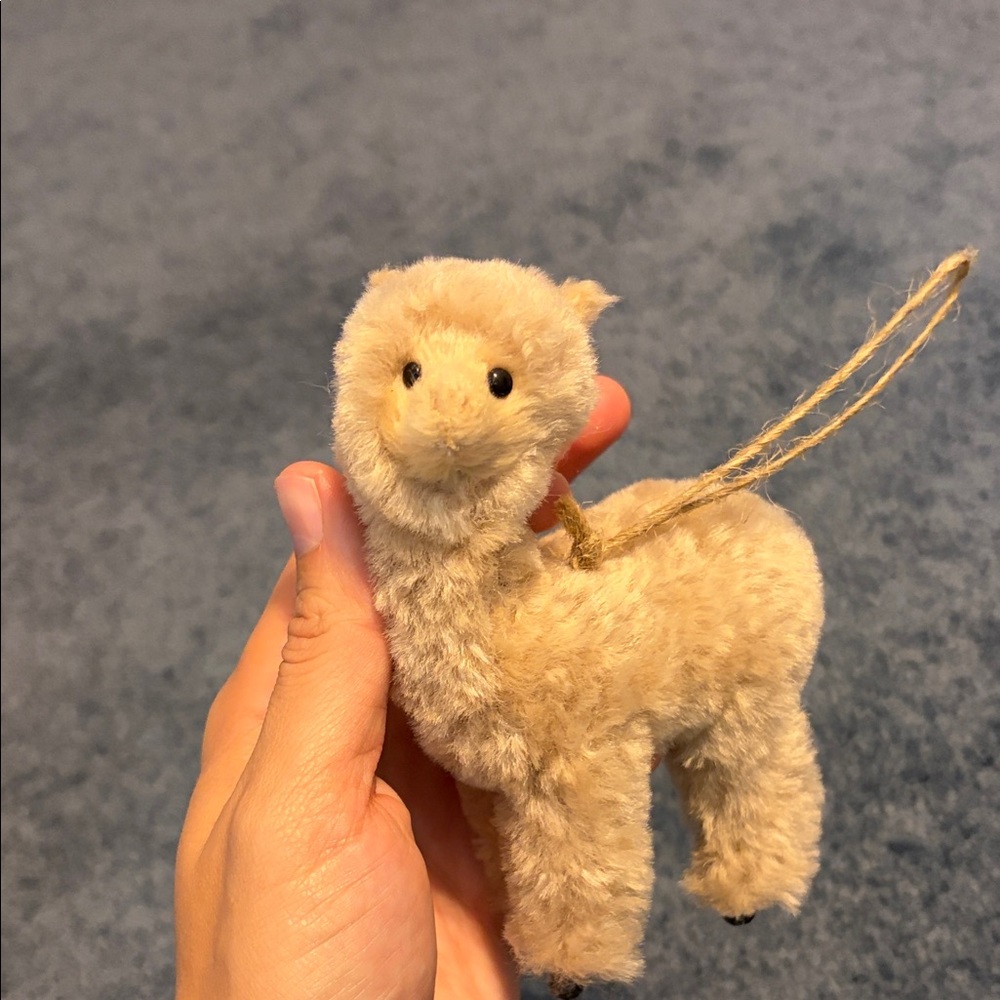 Cute Tan Llama Plush Ornament